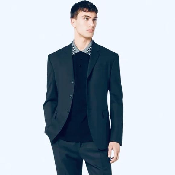 EUC Men’s Size X-Large Versace La Greca Slim-fit Accent Polo Short In Dark Navy - Picture 5 of 14